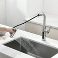 thumbnail image 5 of Lefton Pull-Out Waterfall Kitchen Faucet with Temperature Display, Two Water Outlet Modes, Single Hole, Brushed Nickel, KF2209-0, 5 of 8