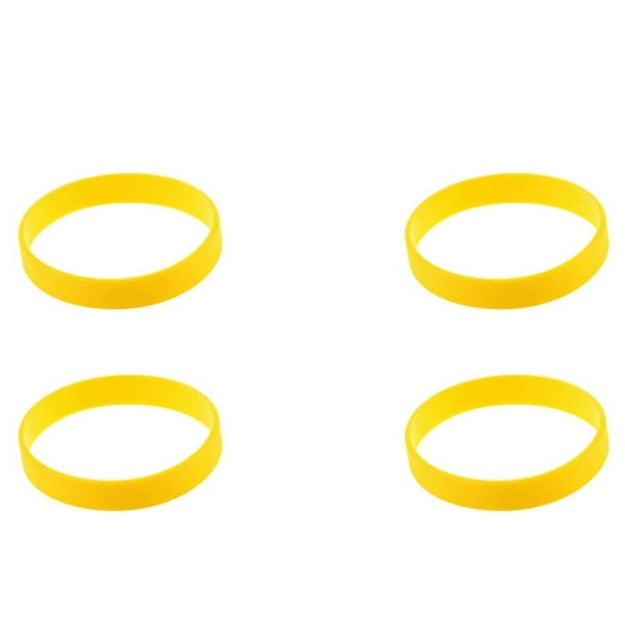 4X Fashion Silicone Rubber Elasticity Wristband Wrist Band Cuff Bracelet Bangle Yellow