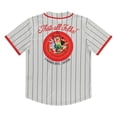 thumbnail image 2 of Looney Tunes Men's Baseball Jersey, Printed Classic Cartoon Stripe Bugs Bunny Baseball Shirt Silver - S, 2 of 6