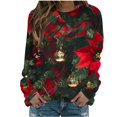 thumbnail image 2 of WXLWZYWL Merry Christmas Sweatshirt for Women Long Sleeve Xmas Shirts Cute Santa Print Crewneck Holiday Pullover Tops, 2 of 4
