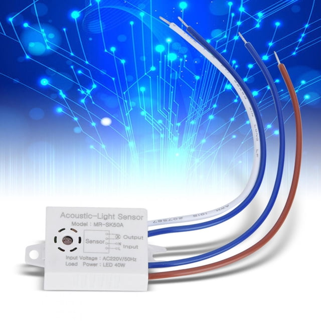 Interruptor de control de luz y sonido LED de 5 piezas, sensor de ahorro de energía de alta sensibilidad para lámpara