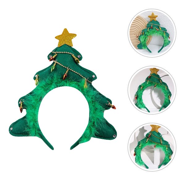 PBPBOX Holiday Headbands Christmas Tree Headband Decorative Green 1Set