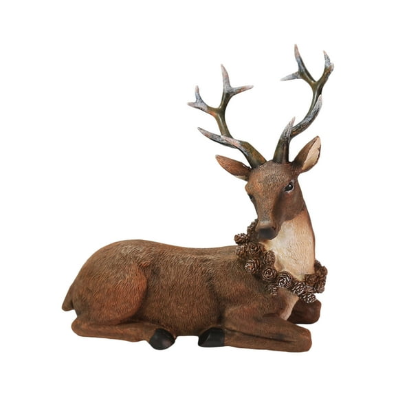Christmas Decorations Realistic Reindeer Figurines with Long Antlered and Feet Tabletop Centerpieces Home Decors