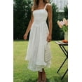 thumbnail image 2 of Women's Square Neck Midi Cami Dress with Zipper Partially Lined for Everyday Wear 95% Polyester 5% Spandex Collection, 2 of 11
