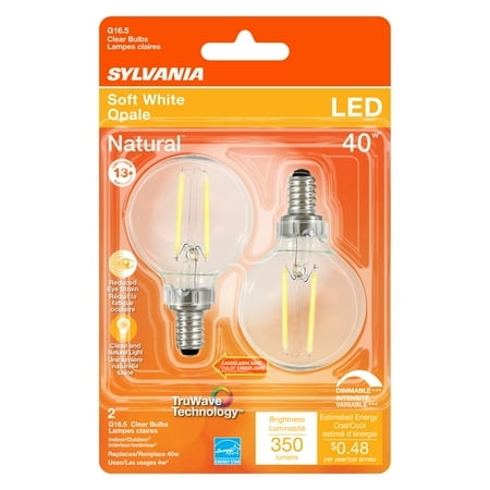 Osram Sylvania 3005245 40W G16.5 E12 LED Bulb for Indoors, Soft White - Pack of 2