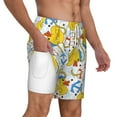 thumbnail image 3 of Balery Ducks and Anchors Mens Swim Trunks Swim Shorts for Men Quick Dry Inseam Beach Shorts with Compression Liner Pocket-Small, 3 of 9