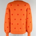 thumbnail image 7 of Sakmal Orange Womens Winter Sweaters Lightweight Polka Dot Streetwear Crew Neck Womens Sweaters M, 7 of 7