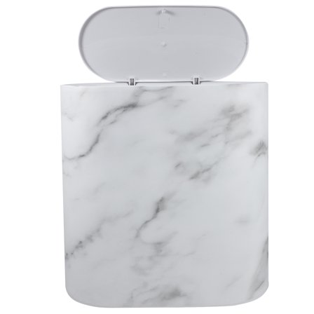 Masteelf Slim Marble Trash Can with Lid for Home Multi Color Plastic Waste Basket 3.5 Gallon