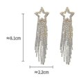 thumbnail image 3 of Earrings Needle Five-Pointed Star Long Fringe S925 Jeweled Eardrops for Birthday Gift, 3 of 3