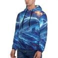 thumbnail image 3 of Honeii Beautiful Ocean Dolphin Pattern Mens Hoodies Men's Loose Sleeve Sweatshirt,Pullover Hooded Sweatshirt for Men,Essentials Hoodie-Large, 3 of 7