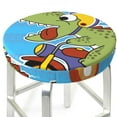 thumbnail image 3 of Naloa Dinosaur Riding a Motorcycle Round Bar Stool Cushion Cover 12-14 inch, Fits Kitchen, Office, Restaurant Chairs - 14 inch, 3 of 7