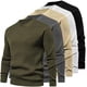 thumbnail image 4 of Suéter de cuello redondo de moda para hombre, pequeño, a cuadros, de otoño, suelto, de punto, de algodón, de manga larga, para hombre, 4 of 6