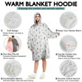 thumbnail image 5 of Wearable Oversized Blanket,White Cartoon Unicorn Ice Cream Pattern Wearable Blanket Hoodie for Adults,Cozy Hooded Blankets with Super Pockets,Super Warm Fuzzy Pullover for Women & Men, 5 of 6