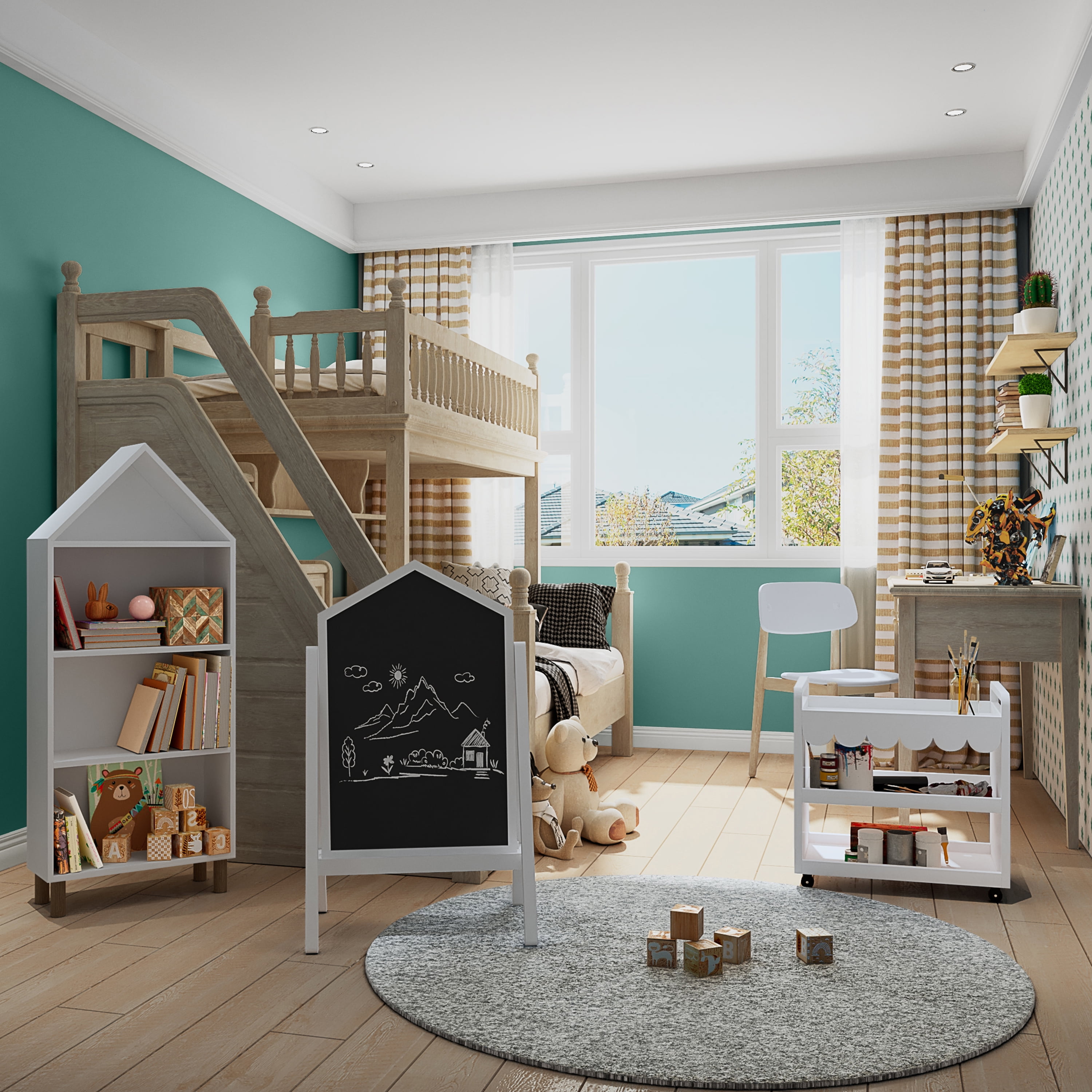 House of Happy, House Shaped Bookshelf, White