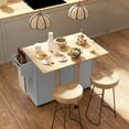 thumbnail image 2 of HOMCOM Îlot de Cuisine sur Roulettes, Chariot de Cuisine avec Abattant Tiroirs Gris, 2 of 10