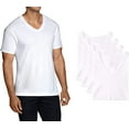thumbnail image 3 of Fruit of the Loom Men's V-Neck Tee 5 Pack, White Size Large, 3 of 4