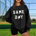 thumbnail image 2 of Uootdi Game Day Long Sleeve Sweatshirts for Women Football Season Graphic Sweatshirt Round Gift Neck Loose Pullover Tops Trendy Outfits, 2 of 3