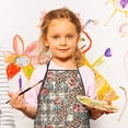 thumbnail image 3 of Pioneer Flower Floral Print Pattern Kids Aprons for Girls and Boys,Adjustable Neck Strap Toddler Aprons for Kids Cooking Baking, 3 of 7