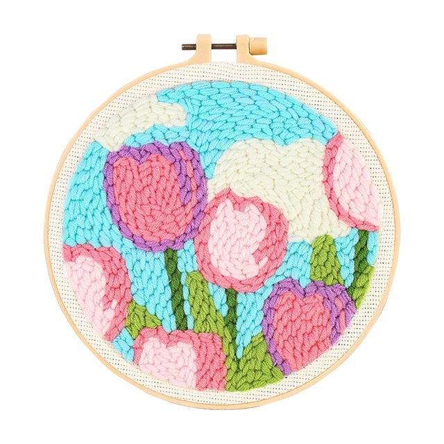 Coarse Yarn Poke Embroidery Diy Material Package Flower Series Style Poke Music