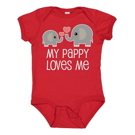 

Inktastic Pappy Loves Me Grandson Gift Baby Boy or Baby Girl Bodysuit
