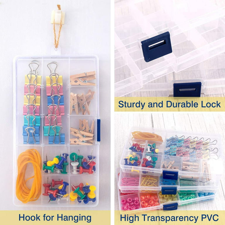 Plastic Box 24/15/10 Grid Adjustable Organizer Jewelry Bead Storage  Container