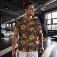 thumbnail image 3 of Wukai Sunflowers Print Men's Short-Sleeved Mesh T-Shirt,Quick-Dry Short Sleeve Workout T-Shirt-Small, 3 of 8