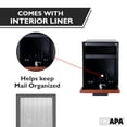 thumbnail image 6 of Ilyapa Locking Mailbox with Lock and Key Modern Mailboxes for Outside Post Mount - Black Powder Coated Steel & Printed Redwood Trim, All Weather, 6 of 9