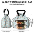 thumbnail image 5 of Pioneer Flower Floral Print Pattern Drawstring Lunch Bag Women - Drawstring Lunch Bag Insulated for Work Office - Stain-Resistant Large Lunchbags for Women with Multi-Pockets, 5 of 6
