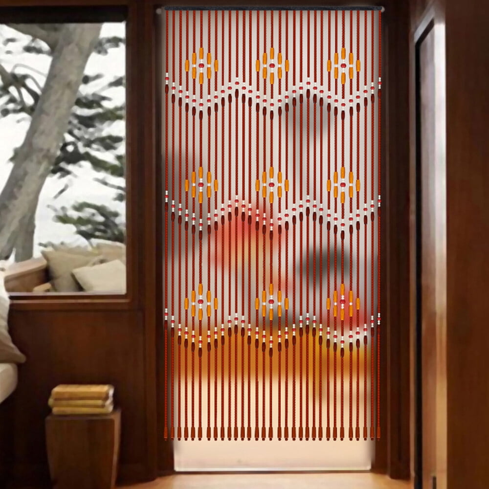 31 Lines Wooden Beaded Doorway Curtain Door Beads Hanging Closet Curtain Beads