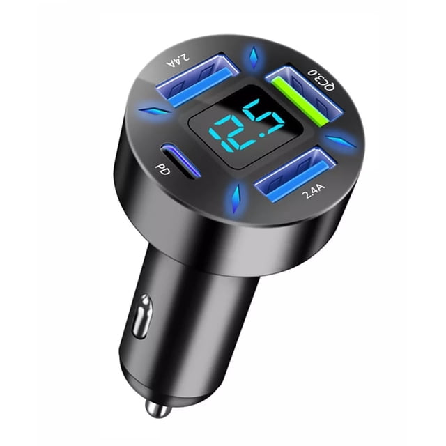 Cargador Para Auto 62w Tipo C Carga Rápida Pd|qc 3.0|4usb negro