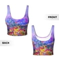 thumbnail image 5 of Picia Colorful Purple Cosmos Flower Sports Bra for Women,Padded Strappy Sports Bras Medium Support Yoga Bra with Removable Cups,Running Yoga Bra-Medium, 5 of 9