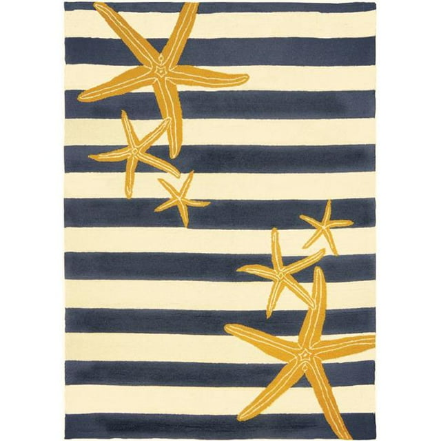 Homefires PPS-PB064E 5 x 7 Pi Étoile de Mer Gunmetal & Espace Extérieur Intérieur Rug&44; Navy