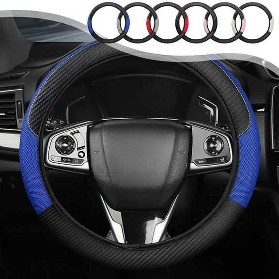 Steering Wheel Cover, Universal Fit 36-40cm, Fiber Material, Non-slip Grip, All-season Use, for Cars and Trucks,Vsgery