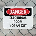 thumbnail image 5 of (2 Pack) Electrical Room Not An Exit OSHA Danger Sign 10 Inch X 7 Inch Indoor / Outdoor Rust-Free Aluminum Metal Signs for Workplace, Workshop, and Construction Site, Made in the USA, 5 of 8