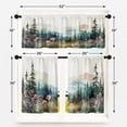 thumbnail image 5 of Floral Kitchen Curtains Watercolor Window Curtains Valance and Tier Set 36 Inch, Abstract Blue Yellow Flower Rod Pocket Short Tier Curtain, Artistic Small Cafe Curtains for Kitchen Decor, 5 of 6