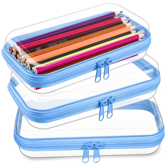 Funda rígida transparente con cierre, bolsa de plástico, bolsa de maquillaje transparente