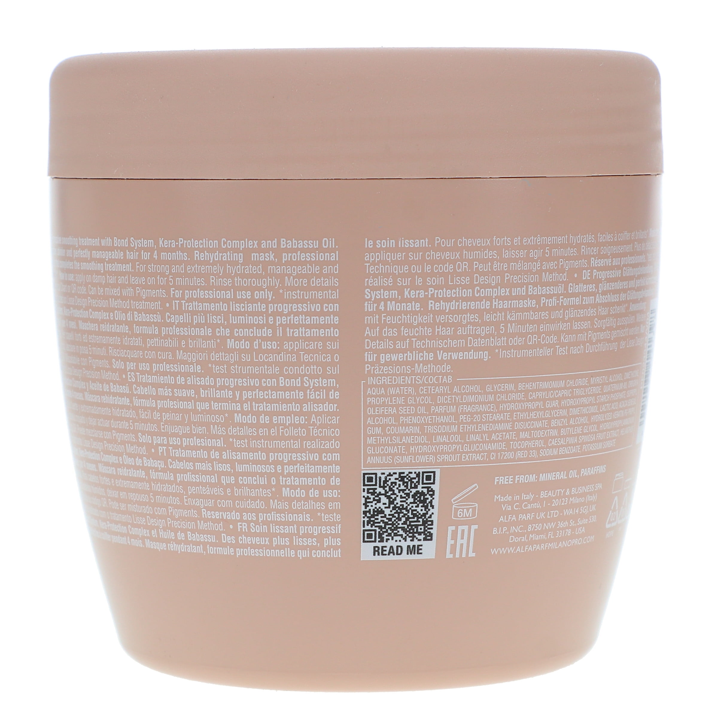 Alfaparf Milano Keratin Therapy Lisse Design Rehydrating Mask 16.8 oz