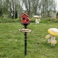 thumbnail image 2 of LOVIVER Piquets de Maison d'Oiseaux de Jardin Peints à la Main pour Extérieur Cour Rouge, 2 of 8