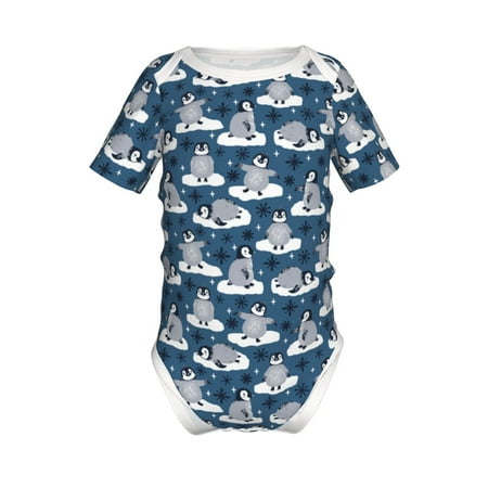 

Yiaed Snow Penguin Print Infant Climbing Short Sleeve Onesie One-Piece Baby Bodysuit Clothes 0-12 Months -18 Months