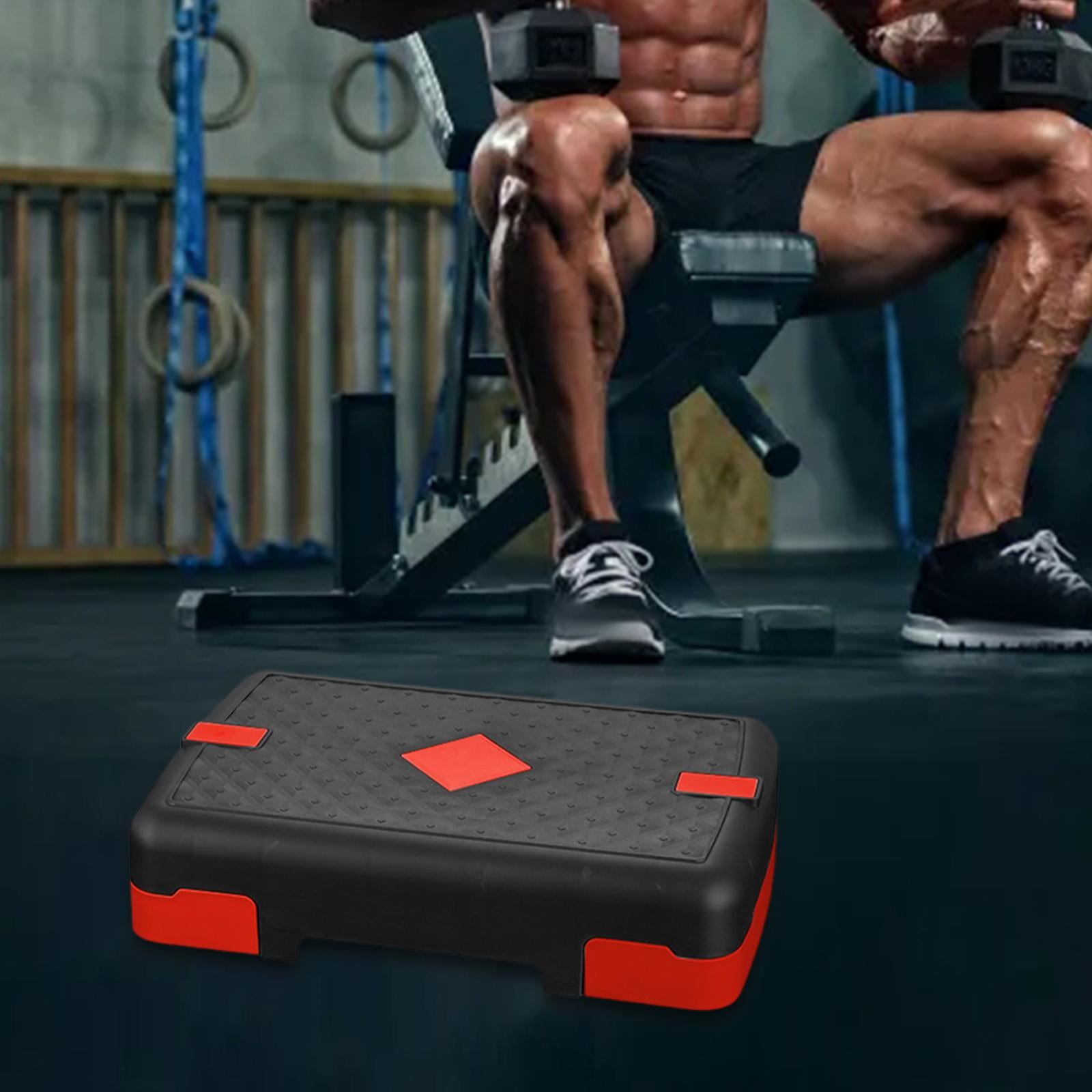 Colaxi Adjustable Workout Aerobic Stepper Balance Board 200kg Load Bearing Strength Training Yoga Indoor Lightweight Fitness Stepper Black Red