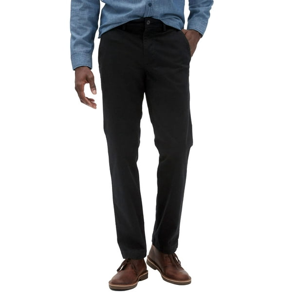 Pantalones GAP Essential corte recto para hombre en negro auténtico