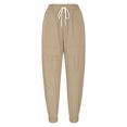 thumbnail image 4 of Lenpel Cargo Pants for Women Elastic High Waisted Drawstring Tapered Travel Hiking Pants Casual Athletic Joggers with Pockets, 4 of 7