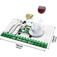 thumbnail image 6 of St Paddy''s Leprechaun Placemats Set of 6 Cotton Linen Place Mats Green Clover Dinner Mat Easy Clean Resistant Holiday Table Decor Machine Washable, 6 of 6
