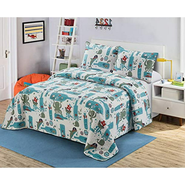 Better Home Style Blue green Red Octopus Pirates Sailor Under the Sea