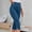 Blue, variant on Women's High Waist Capri Leggings Stretchy Cropped Pants with Button Split Hem Detail Hot Pink S