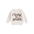thumbnail image 1 of Gupgi Christmas Baby Sweaters Infant Kids Letter Light String Embroidery Long Sleeve Crew Neck Knit Pullovers 0-3 Years, 1 of 9