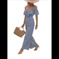 thumbnail image 2 of Plisados A Rayas para Mujer, Elegantes, de Verano, con Tirantes y Pantalones de Pierna , . Azul Marino M, 2 of 7
