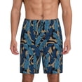 thumbnail image 1 of Fotbe Blue Leaves A Pantalones Cortos de Pijama para Hombre, Ropa de Dormir, Pantalones de Pijama Cortos para Hombre-XX-Large, 1 of 6