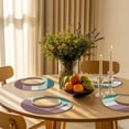thumbnail image 5 of Purple Green Wood Grain Round Placemats Set of 4 for Dinning Tables,Heat-proof Braided Table Mats 13 Inch,Rustic Retro Wooden Plank Washable Place Mat for Kitchen Restaurant Party Decor Table Setting, 5 of 9