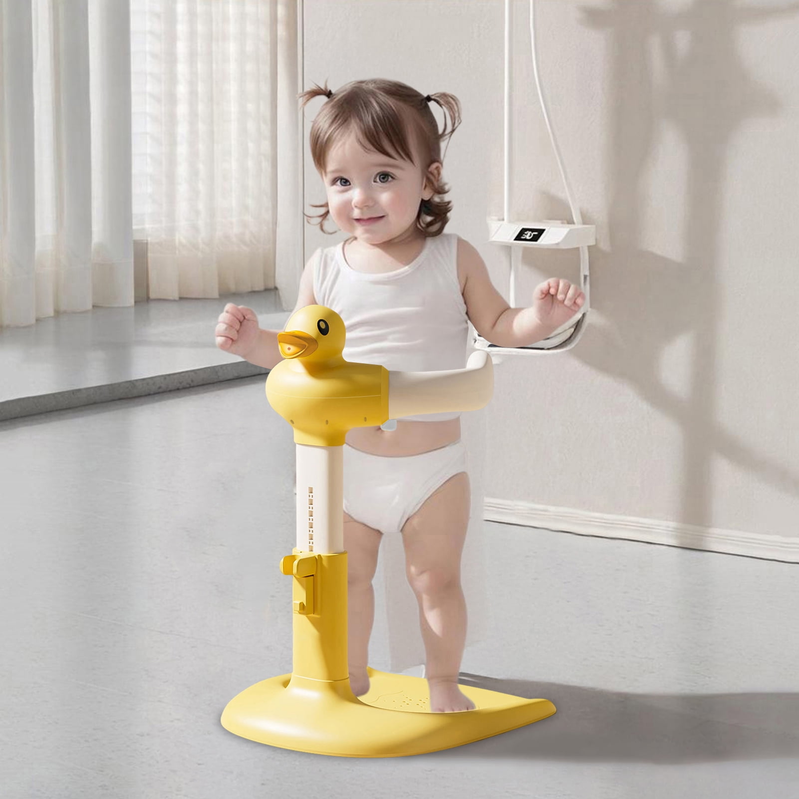 Baby Shower Rack Height Width Adjustable Anti-Slip Base Baby Bath Rack Duck Design Portable Toddler Bath Stand